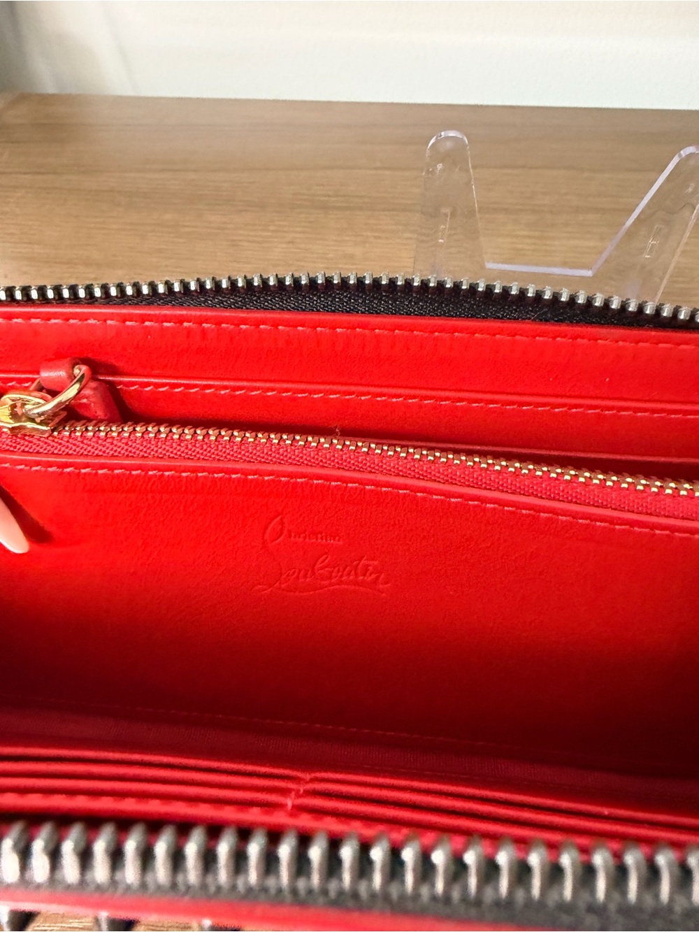 AUTHENTIC - Christian Louboutin Black Spiked Long Zip Wallet - Picture 6 of 12